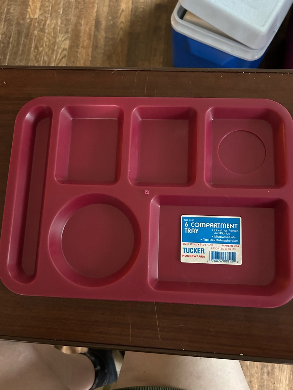 NWT Tucker 6-Compartment Tray, set a four. Microwave safe great for picnics.